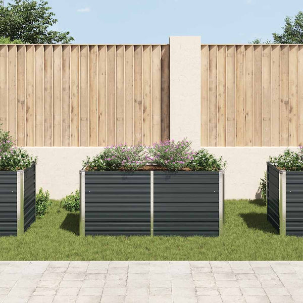 Anthrazitfarbene Gartenbox Ghirghina 160x80x77cm (verzinkter Stahl)