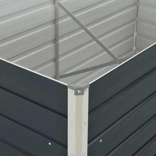 Anthrazitfarbene Gartenbox Ghirghina 160x80x77cm (verzinkter Stahl)