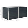 Anthrazitfarbene Gartenbox Ghirghina 160x80x77cm (verzinkter Stahl)