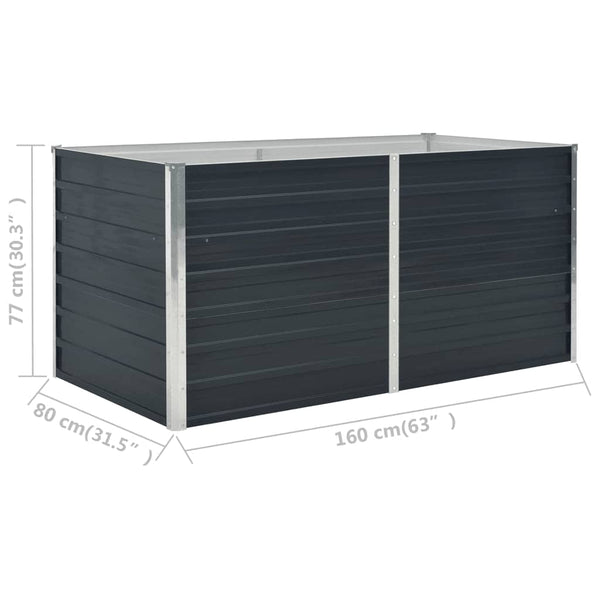 Anthrazitfarbene Gartenbox Ghirghina 160x80x77cm (verzinkter Stahl)