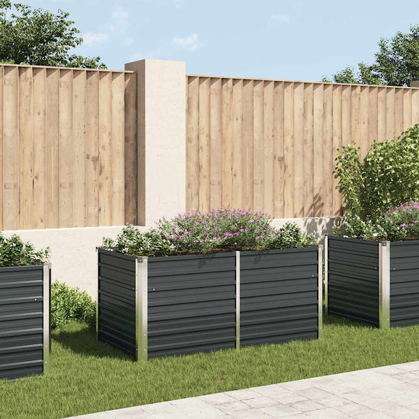 Anthrazitfarbene Gartenbox Ghirghina 160x80x77cm (verzinkter Stahl)