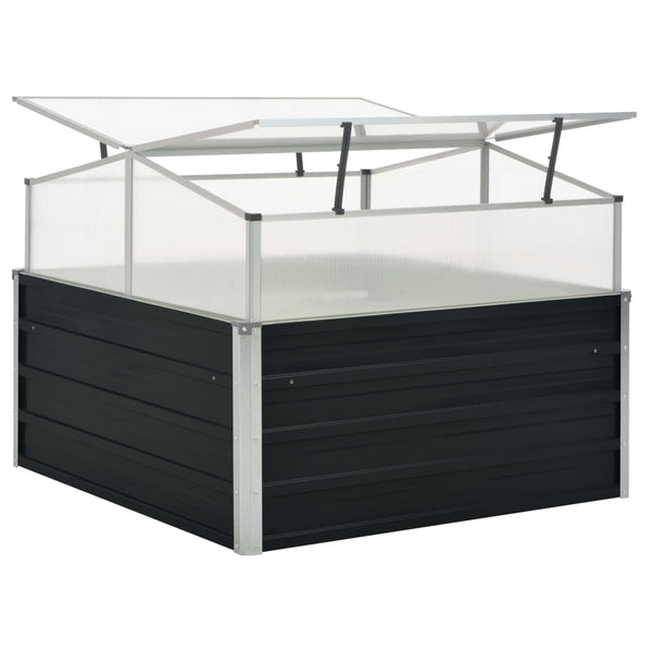 Anthrazit Gewächshaus Vinicia 100x100x77cm (verzinkter Stahl)