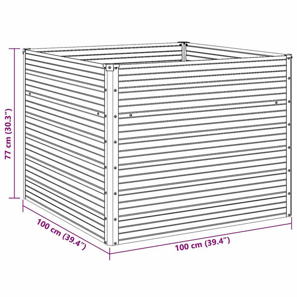 Anthrazitfarbene Gartenbox Casandra 100x100x77cm (verzinkter Stahl)