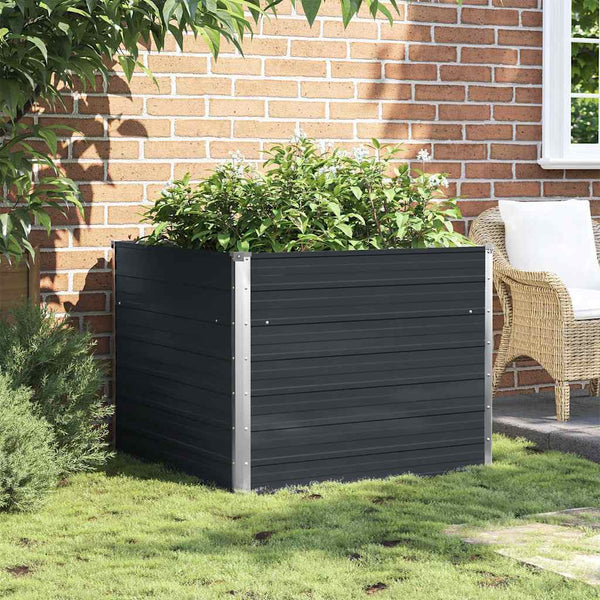 Anthrazitfarbene Gartenbox Casandra 100x100x77cm (verzinkter Stahl)