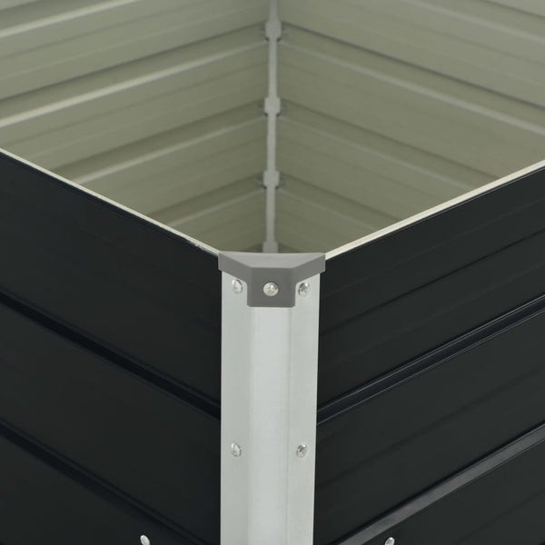 Anthrazitfarbene Gartenbox Casandra 100x100x77cm (verzinkter Stahl)