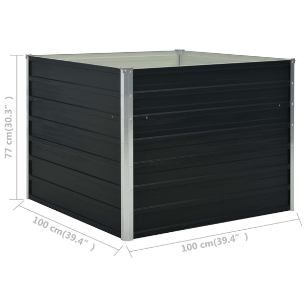 Anthrazitfarbene Gartenbox Casandra 100x100x77cm (verzinkter Stahl)