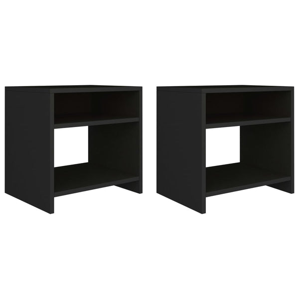 Schwarze Nachttische Danil 40x30x40cm (2er-Set Holz)