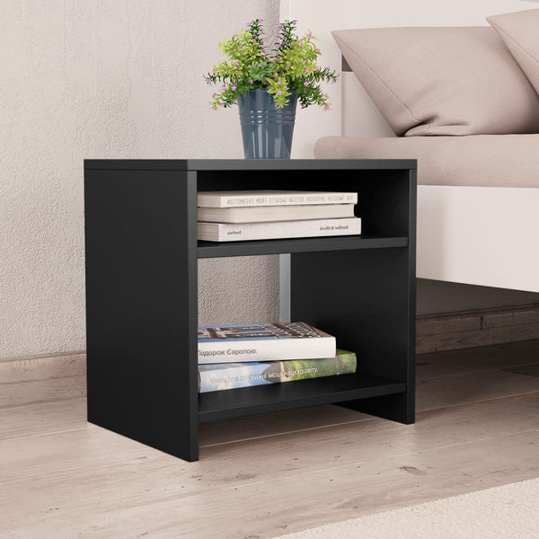 Schwarze Nachttische Danil 40x30x40cm (2er-Set Holz)