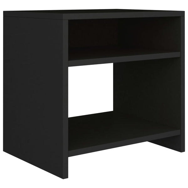 Schwarze Nachttische Danil 40x30x40cm (2er-Set Holz)