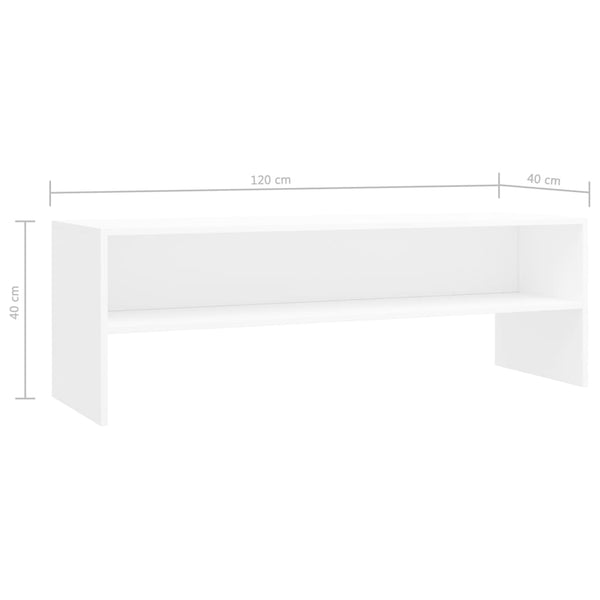 Weißes TV-Lowboard Kenny 120x40x40cm (Holz)