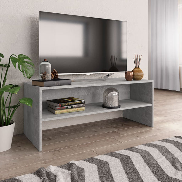 Betongraues TV-Board Elizian 100x40x40cm (Holz)