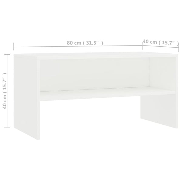 Weißer TV-Unterschrank Winfried 80x40x40cm (Spanplatte)