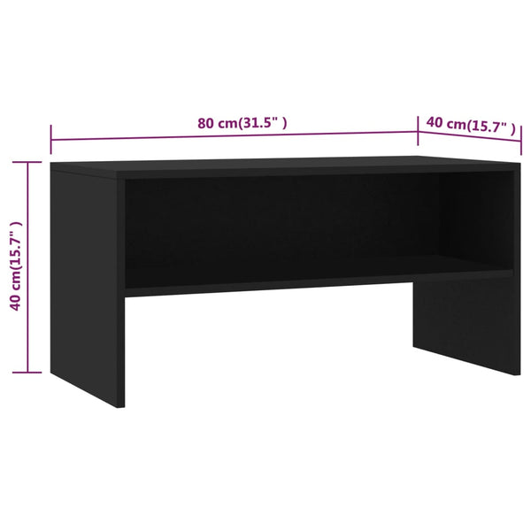Schwarzer TV-Schrank Winfried 80x40x40cm (Holz)