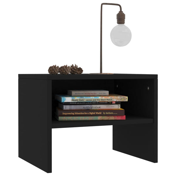 Schwarze Nachttische Cismaru 40x30x30cm (2er Set Holz)