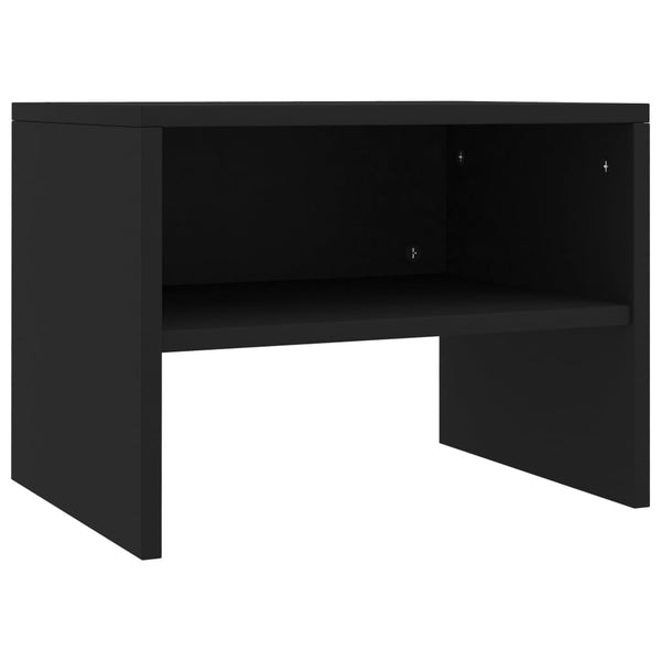 Schwarze Nachttische Cismaru 40x30x30cm (2er Set Holz)