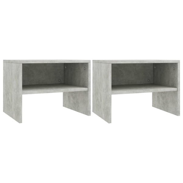 Betongraue Nachttische Cismaru 40x30x30cm (2 St. Holz)