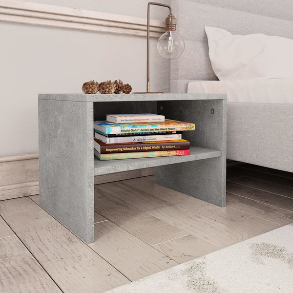 Betongraue Nachttische Cismaru 40x30x30cm (2 St. Holz)