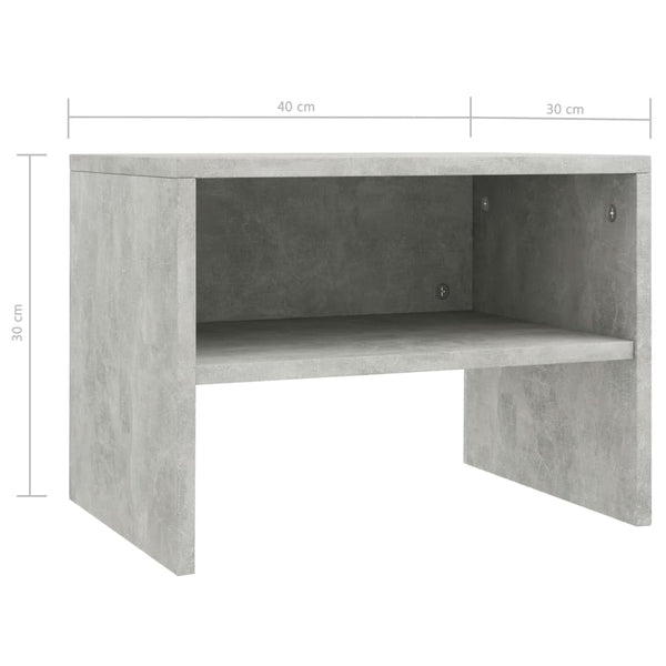 Betongraue Nachttische Cismaru 40x30x30cm (2 St. Holz)
