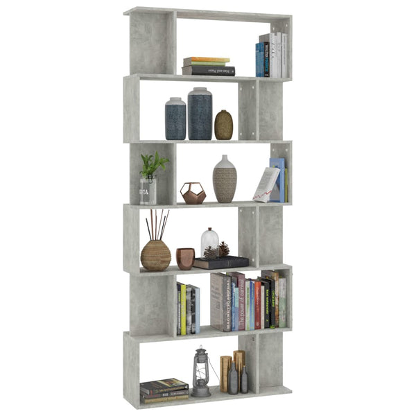 Bücherregal/Raumteiler Rafela betongrau 80x24x192cm (Holz)