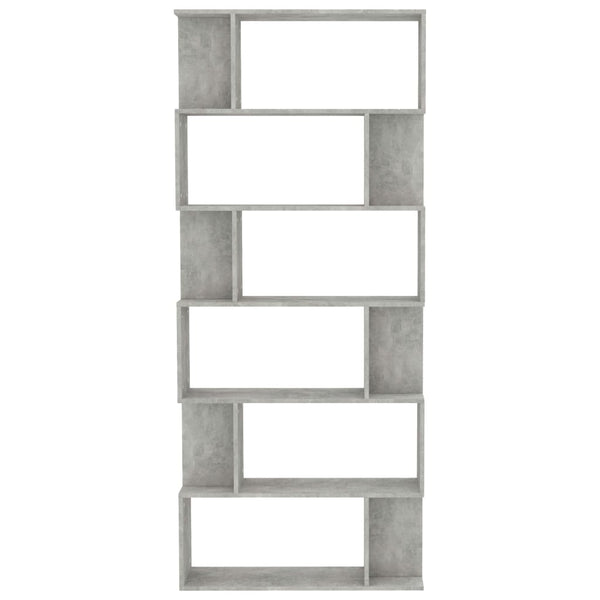 Bücherregal/Raumteiler Rafela betongrau 80x24x192cm (Holz)