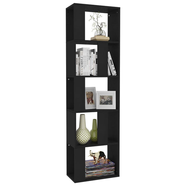 Schwarzes Regal/Raumteiler Filaldelfia 45x24x159cm (Holz)