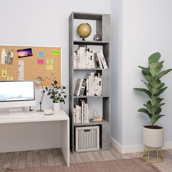 Betongraues Bücherregal/Raumteiler Filadelfia 45x24x159cm (Holz)