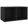 Braune Vinyl-Aufbewahrungsbox Milii 71x34x36cm (Holz)