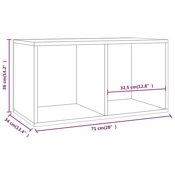 Braune Vinyl-Aufbewahrungsbox Milii 71x34x36cm (Holz)