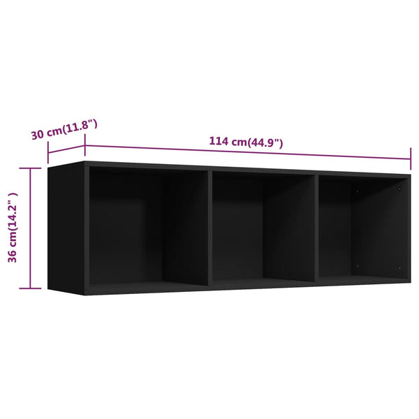 Schwarzes Bücherregal Anasztaszia 36x30x114cm (Spanplatte)