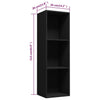 Schwarzes Bücherregal Anasztaszia 36x30x114cm (Spanplatte)