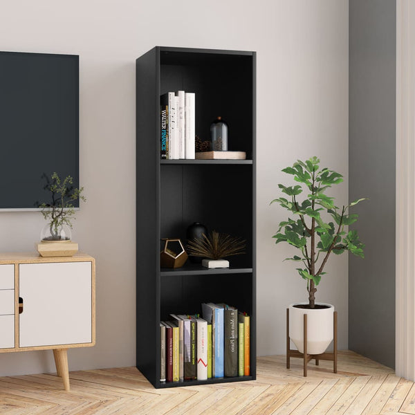 Schwarzes Bücherregal Anasztaszia 36x30x114cm (Spanplatte)