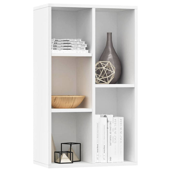 Weißes Bücherregal/Kommode Lazaruc 50x25x80cm (Holz)