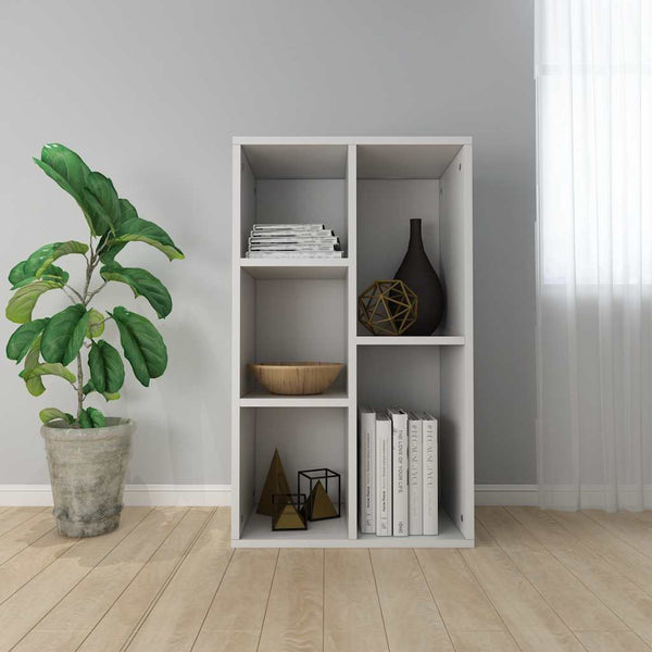Weißes Bücherregal/Kommode Lazaruc 50x25x80cm (Holz)