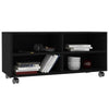 Schwarzer TV-Schrank mit Rollen Abdisa 90x35x35cm (Holz)
