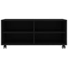 Schwarzer TV-Schrank mit Rollen Abdisa 90x35x35cm (Holz)