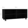 Schwarzer TV-Schrank mit Rollen Abdisa 90x35x35cm (Holz)