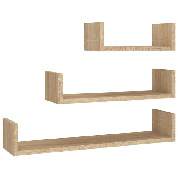 Sonoma-Eiche Wandregale Vigica Holz (3 St.)