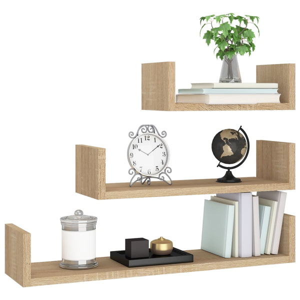 Sonoma-Eiche Wandregale Vigica Holz (3 St.)