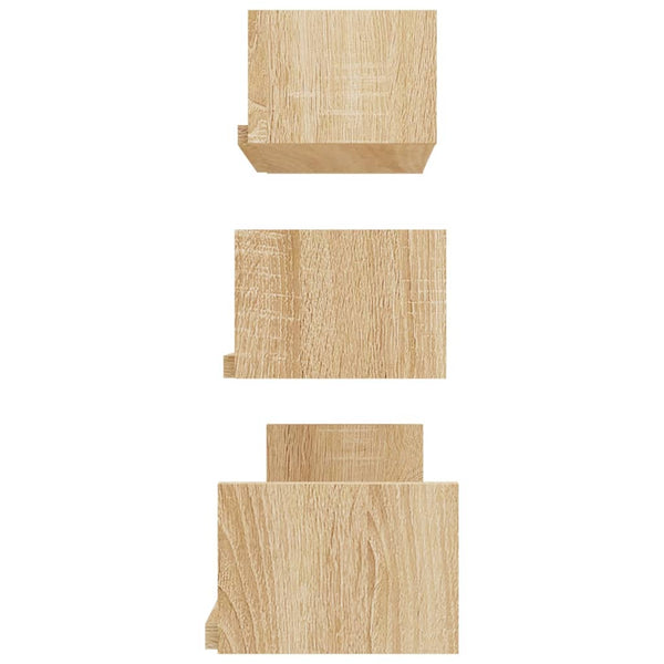 Sonoma-Eiche Wandregale Vigica Holz (3 St.)