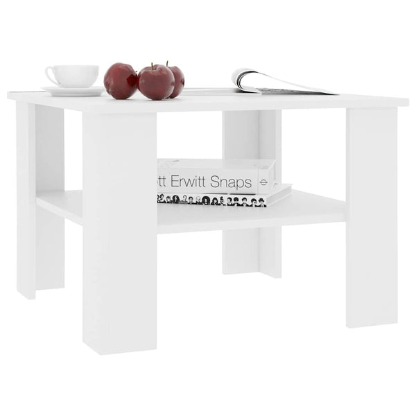 Weißer Couchtisch Ferdinando 60x60x42cm (Holz)