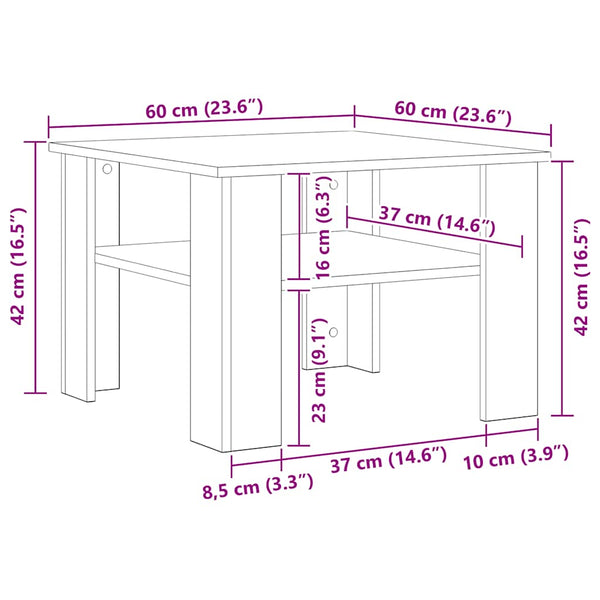 Couchtisch Ferdinando 60x60x42cm schwarz (Holz)