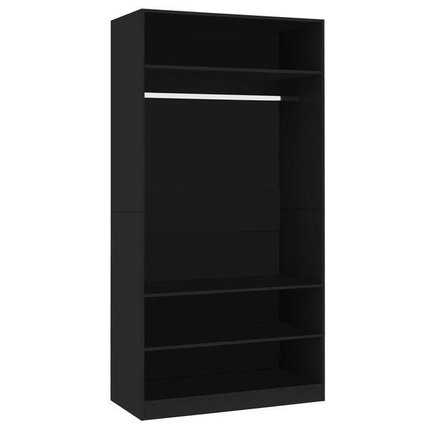 Schwarzer Kleiderschrank Onal aus Holz 100x50x200cm