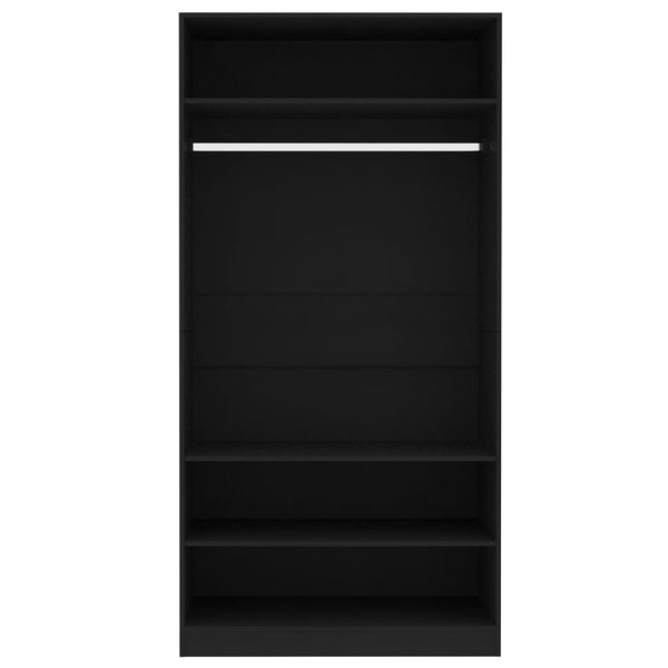 Schwarzer Kleiderschrank Onal aus Holz 100x50x200cm
