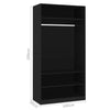 Schwarzer Kleiderschrank Onal aus Holz 100x50x200cm