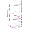 Kleiderschrank Onal betongrau 50x50x200cm (Holz)