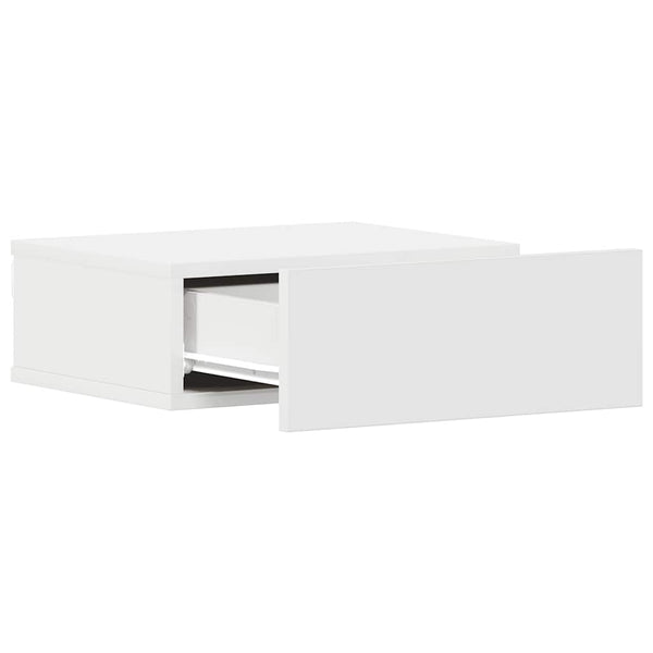 Weiße Nachttische Saif schwebend 40x30x15cm (2 Stück Holz)