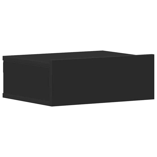 Schwebende Nachttische Saif, schwarz, 40x30x15cm (2 Stück aus Holz)