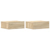 Sonoma Eiche schwebende Nachttische Saif 40x30x15cm (2 Stück, Holz)