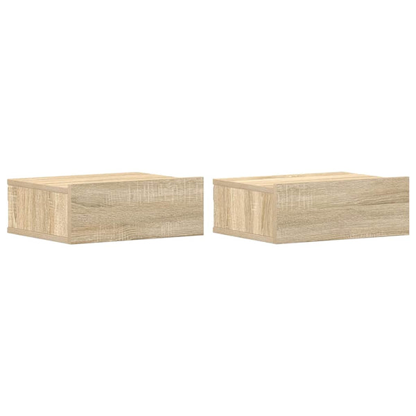 Sonoma Eiche schwebende Nachttische Saif 40x30x15cm (2 Stück, Holz)