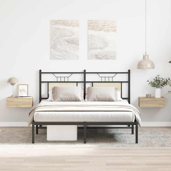 Sonoma Eiche schwebende Nachttische Saif 40x30x15cm (2 Stück, Holz)